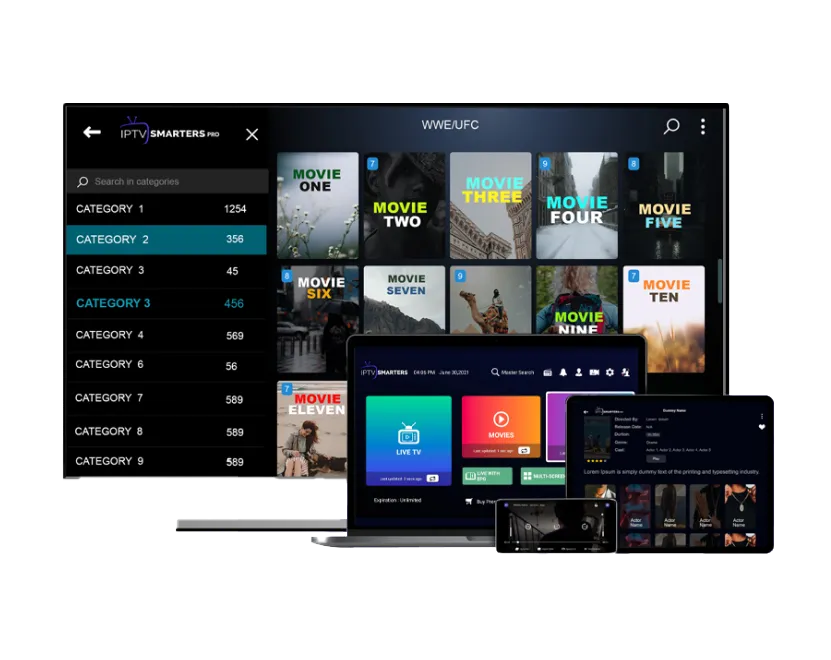 Multi-device IPTV Mockup